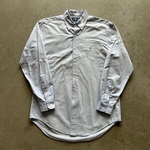 Polo Ralph Lauren Button Up Shirt Size 15 1/2 - 34 Blue Yarmouth Flesh Pony